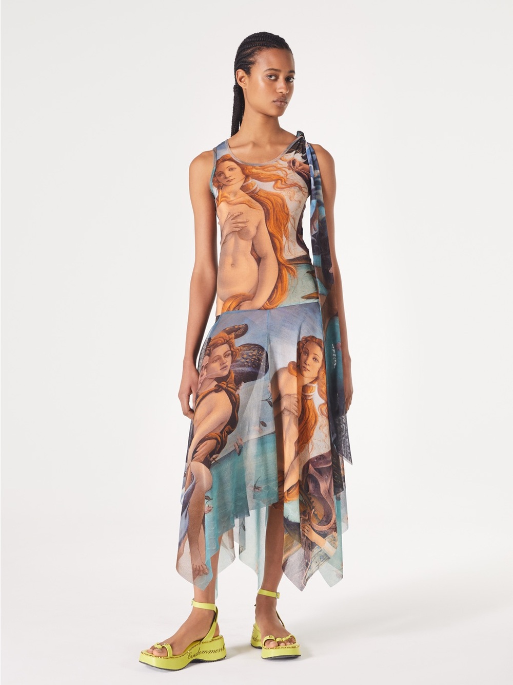 Jean Paul Gaultier Birth of Venus Sleeveless Handkerchief Hem Dress l